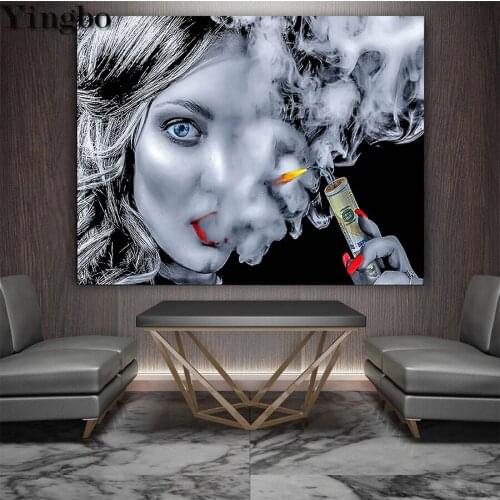 Cigar woman smoke art 5d Diy Diamond Painting diamond rhinestone full square drill full round diamond embroidery mosaic decor