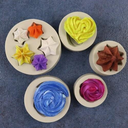 Cream Shape Butter Cookies Silicone Mold Fondant Cake Soft Pottery Clay Mold Tool Lollipop Decoration Mold