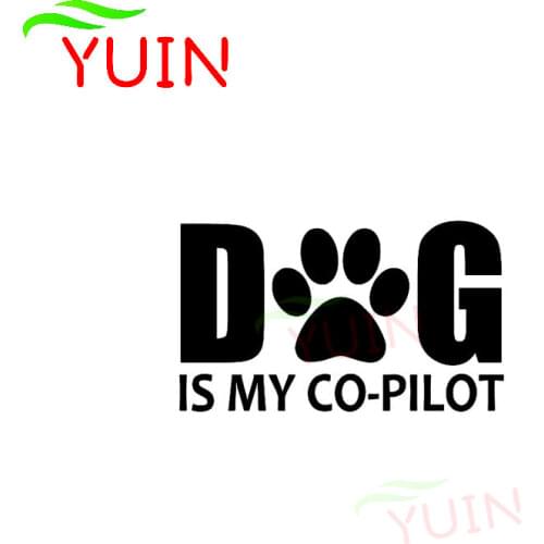 DOG IS MY CO-PILOT Car Sticker Fashion Animal Auto Accessories Waterproof Decal PVC Cars Door Window Decoration Sunscreen Decals