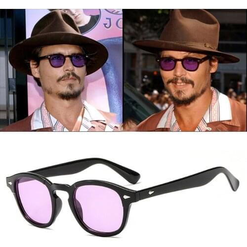 AOZE 2020 vintage johnny depp sunglasses men brand designer oval tint retro sun glasses with clear lens wholesale UV400