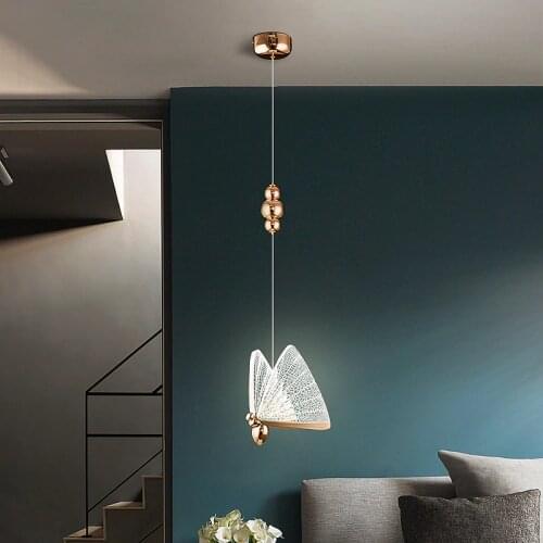 2021 New Luxury Butterfly Pendant Lights For Bedside Kids Room Winfordo Lighting