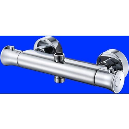 Two ways Thermostatic Faucet Shower Bath Faucet Cold and Hot Water Mixer Short Nose Double Handle Chrome Finish Wall Mounted tap