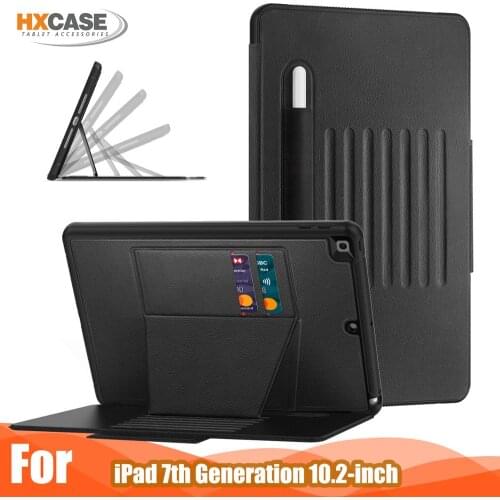 Smart Case For Ipad 7th Generation 10.2 2019 Case Leather Adjustable Magnetic Kickstand Shockproof Tablet Cover Capa