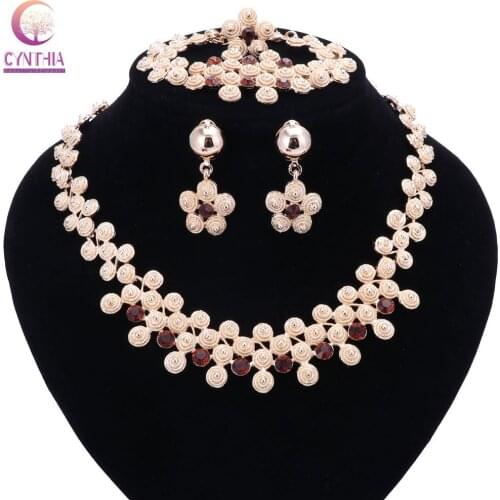 Gorgeous Crystal Bridal Jewelry Sets Wedding Jewelry Wedding Accessories Including Necklace brace Earrings rings