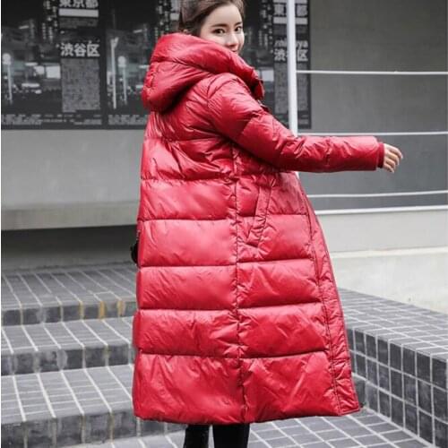High quality Winter Ultra Light Long Womens Down Jackets Plus Size 2XL Duck Down Coat Jacket Slim Hooded Parkas