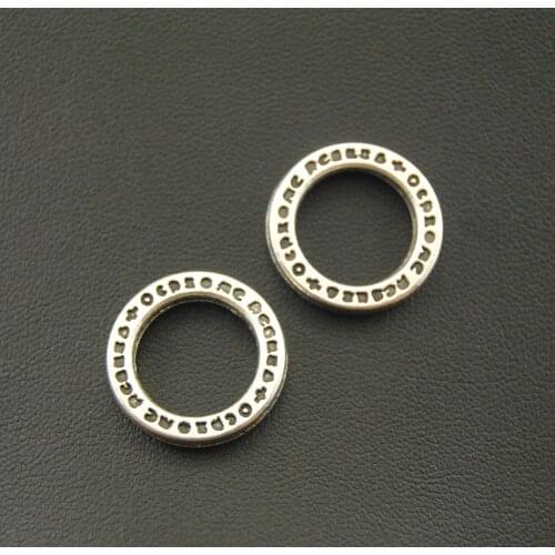 10pcs Tibetan Silver Color Hammered Ring Circle Charms Connector 20mm Jewelry Making DIY Handmade Craft A1141