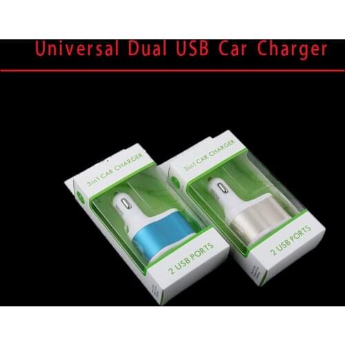10 pcs a lot 2.1A Universal Dual USB Car Charger Intelligent Charging Cigarette Socket Lighter For Mobile Phone