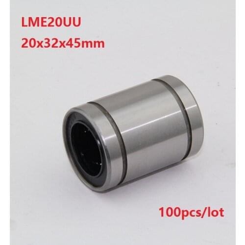 100pcs/lot LME20UU LME20 20x32x45mm Linear motion bearings bushings for 3D printer CNC router parts 20*32*45mm
