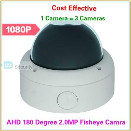 1920*1080P 180 Degree 2.0 Megapixel Indoor Vandal-proof Dome Camera HD AHD Fisheye Camera 2mp 1080P with 1.5mm Wide Angle Lens