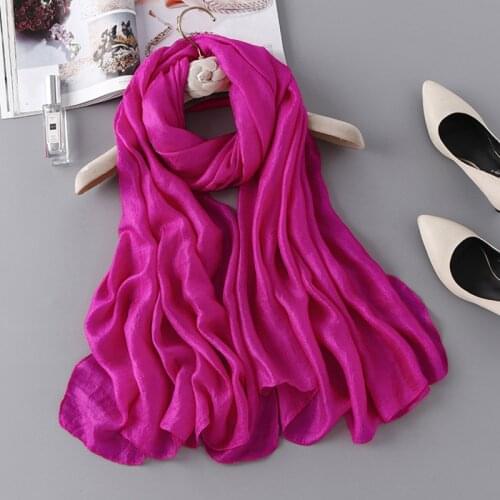 2019 Autumn Scarf for Women New Summer Silk Scarves Shawls Solid Lady Wraps Soft pashimina Female Echarpe Beach stole bandana