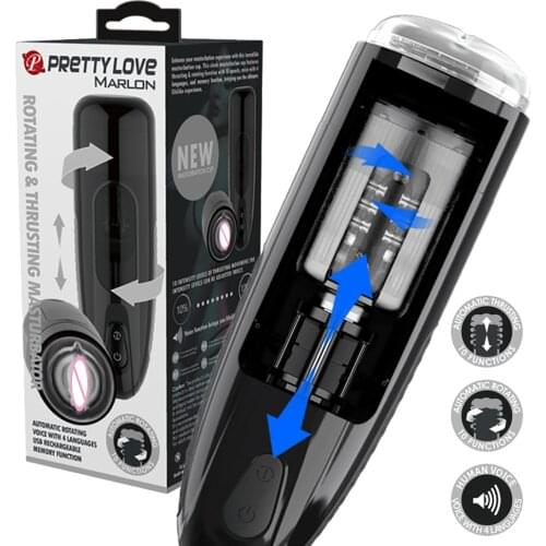 2020 New Rotation Piston Thrusting Real Vagina Sex Toys For Men Telescopic Masturbation Cup Oral Sex Machine Adult Toys For Male