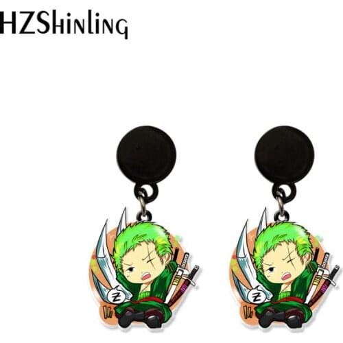 2020 one piece Cartoon Anime Acrylic Dangle Drop Earrings Cartoon Resin Epoxy Ear Jewelry