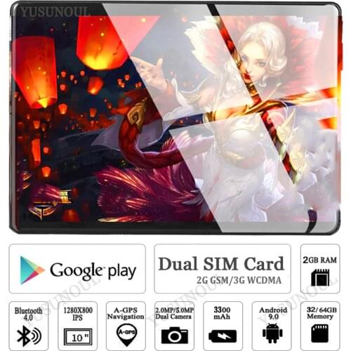 2020 Super Tempered 2.5D Screen 10 inch tablet PC Android 9.0 OS Quad Core 2GB RAM 32GB ROM Wifi GPS Tablet With Free Gifts