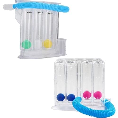 3-Ball Lung Deep Breath Trainer Exerciser Respiratory Spirometry System Rehabilitation Training