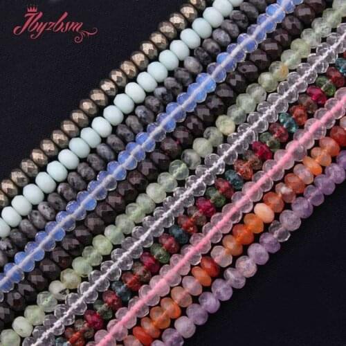 4x8,5x8mm Faceted Rondelle Beads Amazonite,Pytite,Agates Natural Stone Beads For DIY Necklace Jewelry Making 15" Free Shipping