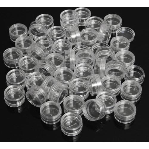 50pc/Lot 5g Sample Clear Cream Jar Mini Cosmetic Bottles Containers Transparent Pot For Nail Arts Jewelry Beads Organizer