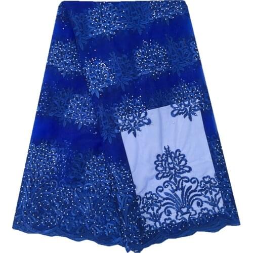 African Tulle Lace Fabric French Net Lace Fabric with Stone Embroidery High Quality Lace For Nigerian Wedding Dress Party