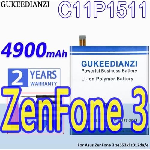 High Capacity GUKEEDIANZI Battery C11P1511 xiaotoubanben 4900mAh For ASUS Zenfone 3 5.0 Ze552kl Z012da Z012de Zenfone3