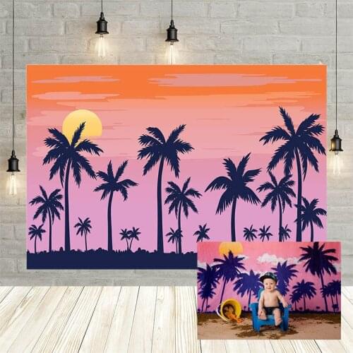 Avezano Photography Backgrounds Baby Shower Newborn Birthday Party Summer Beach Coconut Backdrops Photo Studio Photocall Decor