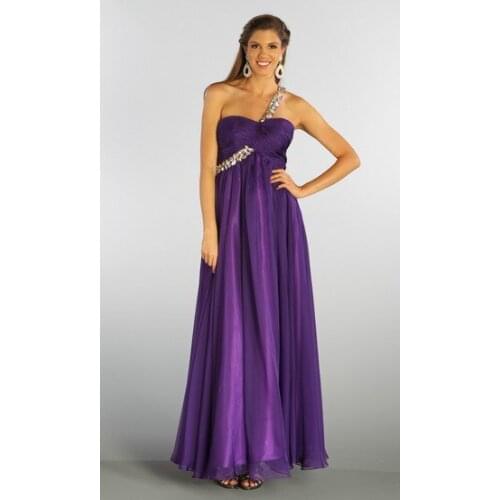 Free shipping purple 2020 pageant for womenvestidos coctel formales long ball gowns crystal chiffon Homecoming Dresses