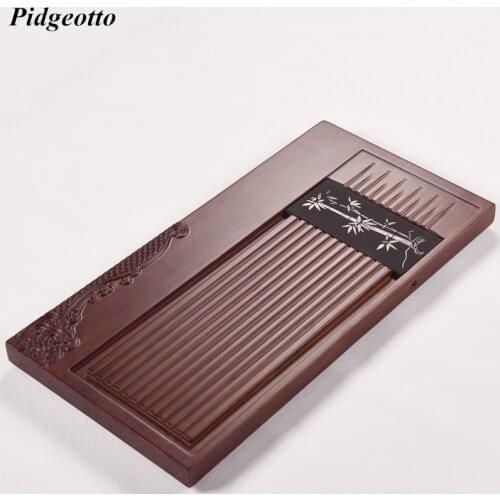 Blackstone Ebony Wood Tea Tray Drainage Water Storage Kung Fu Tea Set Room Board Table Chinese Tea Cup Ceremony Tools Tea Set