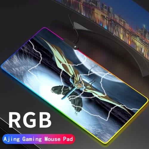 Japan Anime Bleach RGB Large Mouse Pad Led Computer Ichigo Mousepad Backlight Surface Mause Pad Keyboard Desk Mat Support DIY