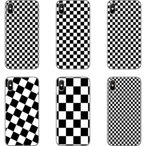 Black and White Plaid For Xiaomi Mi 9 8 SE Pro A1 A2 Lite 6 6X 5 5s 5x note mix 2s max 2 3 Transparent cover case