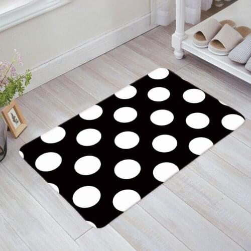 Black White Dot Mat Bedroom Entrance Doormat Home Floor Decoration Living Room Carpet Bathroom Non-Slip Rug