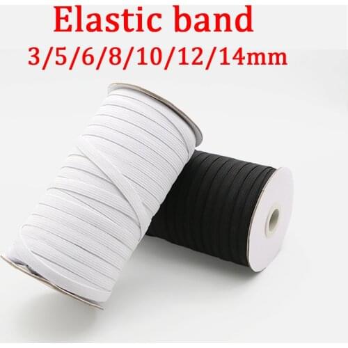 3/4/5/6/8/10MM White/black Flat Elastic Bands Elastic rubber band wedding Garment elastic tape for DIY sewing Stretch Rope acces