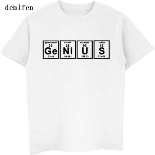 Funny Genius Periodic Table Science Chemistry T-shirt Summer Adult Printed Mens Cotton T Shirt Casual Unisex Tees Tops