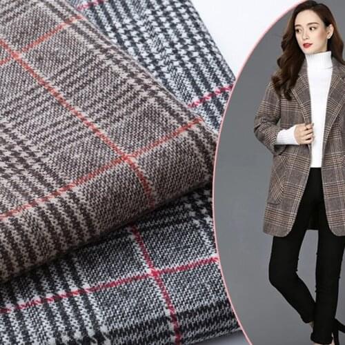 Classic Woolen Houndstooth Check Tweed Fabric For Sewing Coat Jacket Pants Autumn Winter Thick Fabric For DIY Patchwork 50X150cm