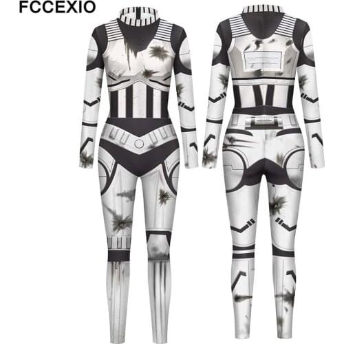 FCCEXIO The Hero To Deduce Movie Pattern 3D Print Sexy Bodysuits Women Plus Size Long Sleeve Cosplay New Jumpsuit 3 Colors