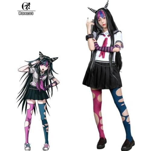 ROLECOS Super Danganronpa Mioda Ibuki Cosplay Costume Game Cosplay Costume Women School Uniform Anime Outfit
