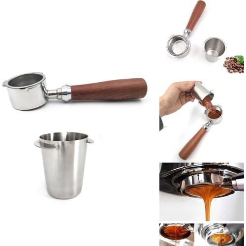 Coffee Bottomless Portafilter,Dosing Cup Coffee Sniffing Mug Filter Basket Coffee Tools Espresso Machine Accessory