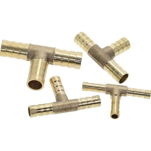 1pc Brass Barb Pipe Fitting 3 Way Connector for 6mm 8mm 10mm 12mm Hose Barbed Copper Pagoda Water Tube Fittings T Connector