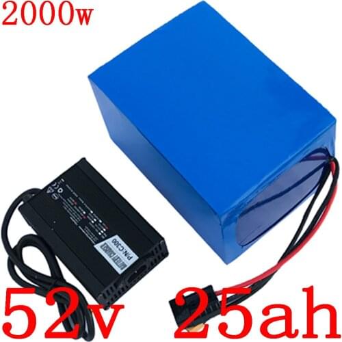 52V lithium battery 52V 25AH electric bicycle battery 52v electric scooter battery for 48V1000W 1500W 2000W ebike motor free tax