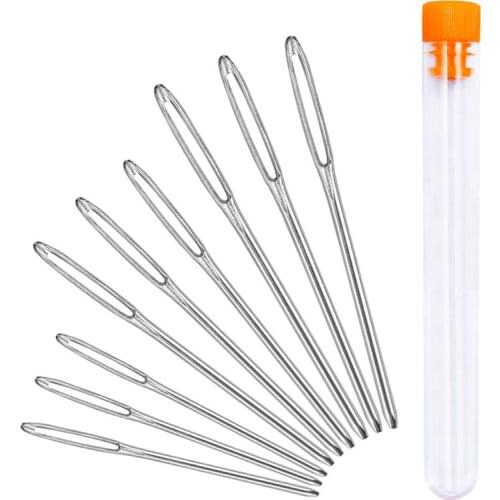 LMDZ 9Pcs/Set Useful Fashion Large-Eye Stainless Steel Blunt Needles Yarn Knitting Embroidery Thread Needles Sewing Tools