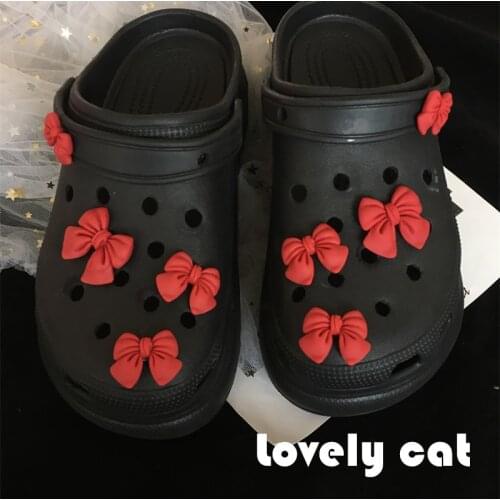 Fashion Cute Croc Charms Designer Cool Clogs Shoe Decoration for Ready to Put On Princess Bow Shoes Charms Lovely Collocation