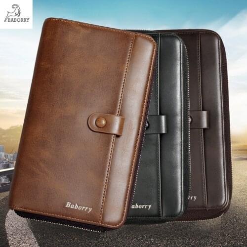 Fashion Mens Clutch Long Wallet Multifunctional Card Holders Handbag Mobile Wallet Top Quality PU Leather Purse