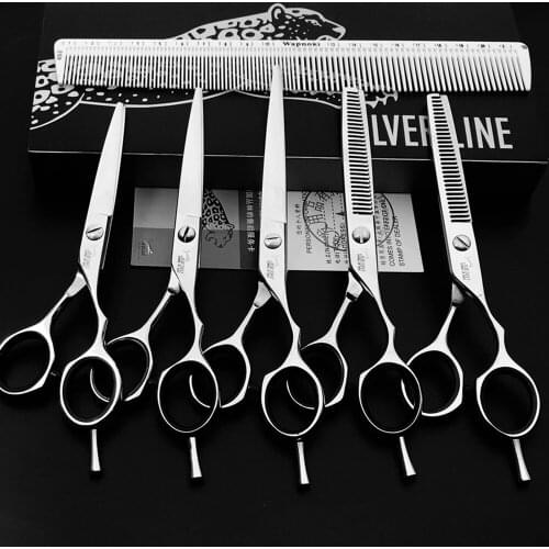 6 Professional Hair Salon Structure Scissors Set Cutting Barber Haircut Thinning Shear Scissors Hairdressing Hair Tools Scissors