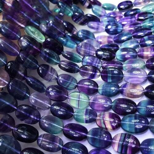 Natural 7A Colorful Fluorite Gemstone Beads for 925 Sterling Silver Jewelry Making Necklace Bracelet 15inch