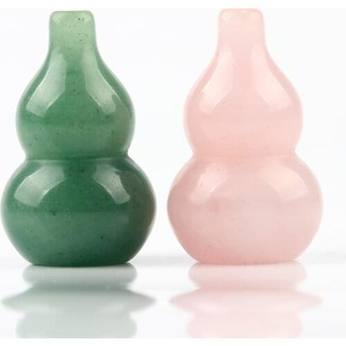 1.5Inch Natural Stone Gourd Pendants Rose Quartzs Crystal Green Aventurine Stone Carved Chakra Health Care Healing Reiki Crystal