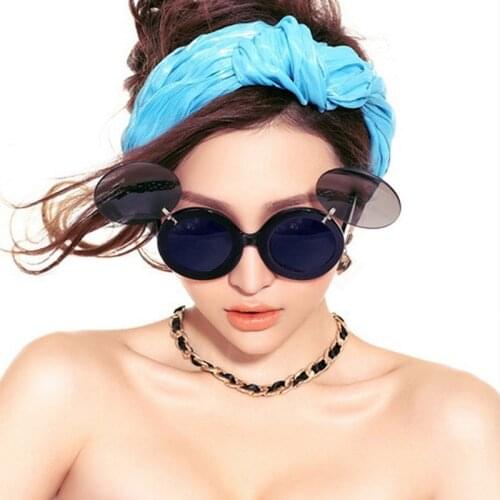 New Lady mouse Round Flip Up Paparazzi Shades Gaga Party Sunglasses Glasses