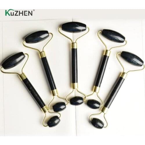 Obsidian Facial Massage Jade Roller Double Heads Jade Stone Massager Eye Neck Thin Lift Slimming Relaxing Tools