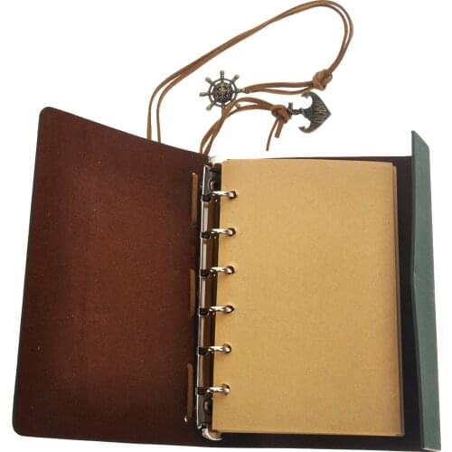 Retro Vintage Notebook Diary Notepad Vintage Pirate Anchors PU Leather Note Book Replaceable Stationery Gift Traveler Journal
