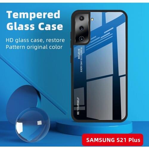 Luxury Gradient Tempered Glass Case For Samsung S21 S20 FE S20 Plus Ultra S20 S21 S20FE cover Fundas For Samsung Galaxy S21 Case
