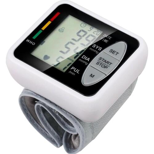 Electronic Wrist Sphygmomanometer English Voice Broadcast Blood Pressure Monitor Heart Rate Tonometer Bp Monitors For Home