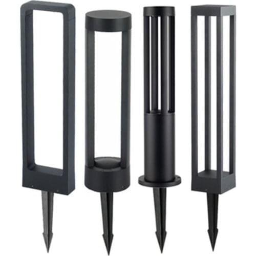 Modern Aluminum Ground Insert Pillar Light Outdoor Courtyard Villa Landscape Lawn Bollards Light Waterproof LED Garden Lawn Lamp