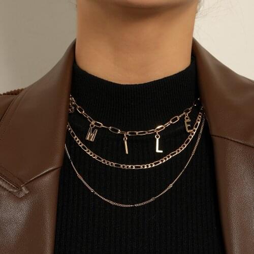 Alloy Letter SMILE Pendants Necklace for Women Gold Silver Color 2021 Fashion Jewelry Layered Necklaces Female Simple New