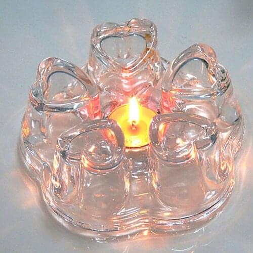 Hot Heart Shape Resistance Glass Flower Teapots Candle Heater Warmer Tea Maker Heating Base Heat-Resisting Night Light Decor Cup